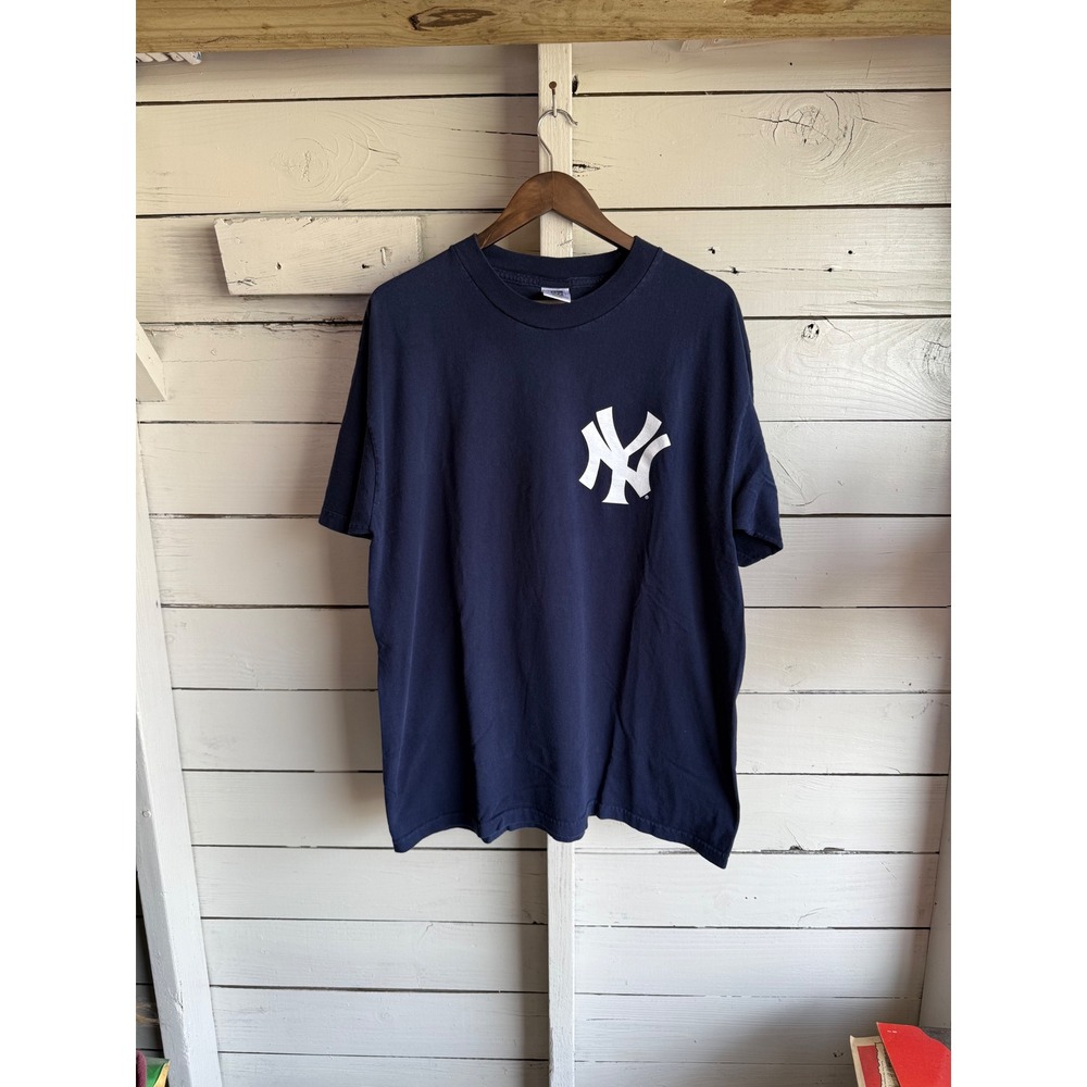 Vintage New York Yankees T-Shirt Mens XL Navy Blue Cotton Park MLB Graphic Tee